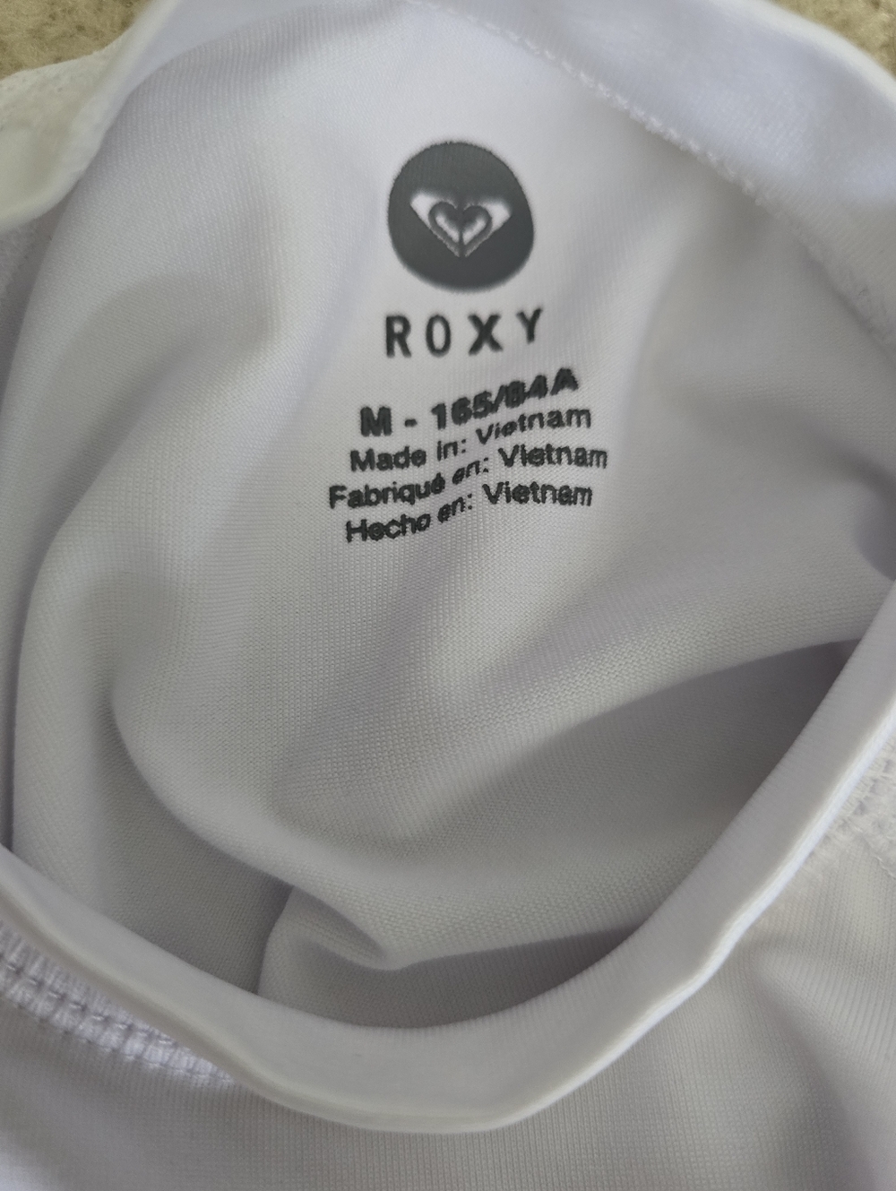Roxy White & Pink Short Sleeve Rash Guard Surf Swim Top Medium - Picture 3 of 4
